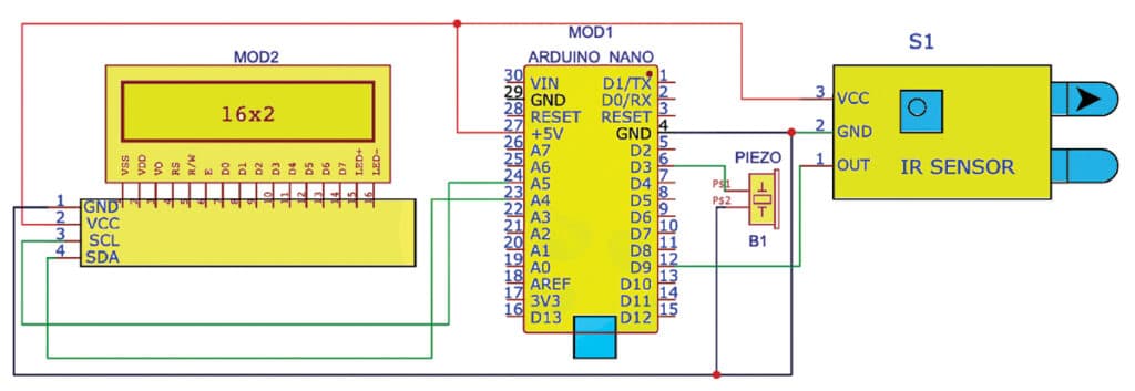 Bus Overload Alert System Circuit Diagram